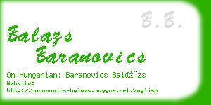 balazs baranovics business card